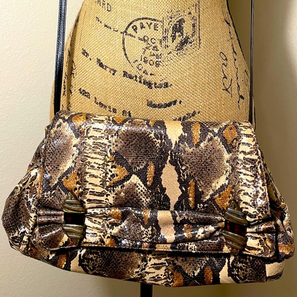 Sharif Genuine Vintage Genuine Python Snakeskin Clutch and Crossbody Handbag - Picture 14 of 17